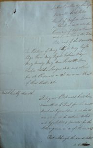 Première page de la pétition à laquelle a participé Mary Coyle en 1837